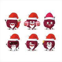 Santa Claus emoticon con barbabietola radice cartone animato personaggio vettore