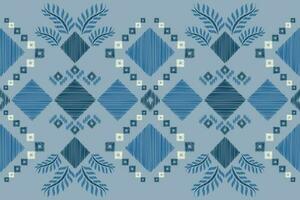 etnico ikat tessuto modello geometrico stile.africano ikat ricamo etnico orientale modello Marina Militare blu sfondo. astratto,vettore,illustrazione.per trama, abbigliamento, scraf, decorazione, tappeto, seta. vettore