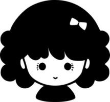 bambino ragazza, minimalista e semplice silhouette - vettore illustrazione