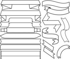 bandiera icona vettore illustrazione impostato pacchetto. nastro, scorrere e bandiera bandiera schema per icona, cartello e simbolo. bandiera grafico risorse per promozione, offerta, annuncio pubblicitario e celebrazione