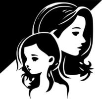 madre figlia - minimalista e piatto logo - vettore illustrazione