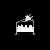 torta - nero e bianca isolato icona - vettore illustrazione