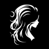 capelli, minimalista e semplice silhouette - vettore illustrazione