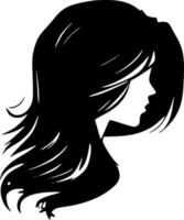 capelli - nero e bianca isolato icona - vettore illustrazione