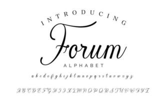 firma font calligrafia logotipo copione spazzola font genere font lettering manoscritto vettore