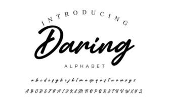 firma font calligrafia logotipo copione spazzola font genere font lettering manoscritto vettore