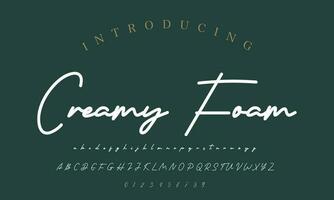 firma font calligrafia logotipo copione spazzola font genere font lettering manoscritto vettore