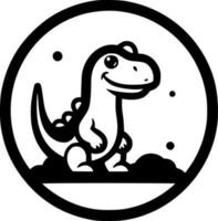 dinosauro - nero e bianca isolato icona - vettore illustrazione