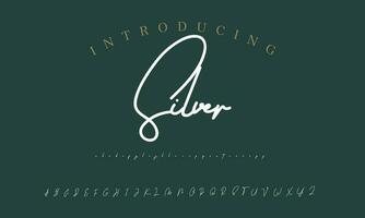 firma font calligrafia logotipo copione spazzola font genere font lettering manoscritto vettore