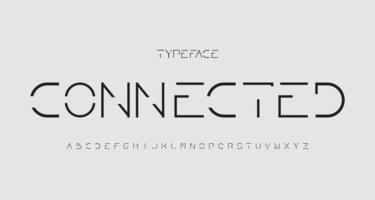 carattere minimal sans serif alfabeto moderno vettore