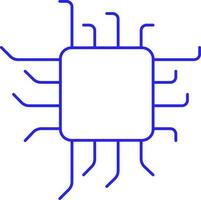 blu magro linea arte circuito patata fritta icona. vettore