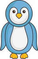 carino pinguino personaggio icona nel blu colore. vettore