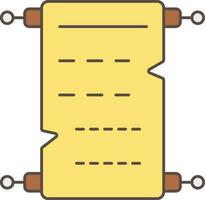 Aperto Torah icona nel giallo e Marrone colore. vettore