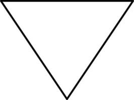 giù triangolo freccia icona nel nero linea arte. vettore
