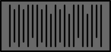 nero e grigio codice a barre piatto icona o simbolo. vettore