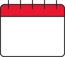 vuoto calendario modello icona nel rosso e bianca colore. vettore