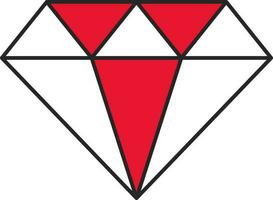 rosso e bianca diamante icona o simbolo. vettore