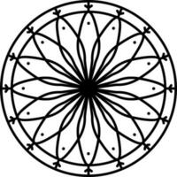 geometrico mandala icona nel nero linea arte. vettore