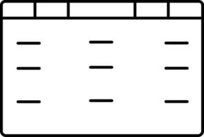 vuoto calendario modello icona nel lineare stile. vettore