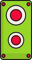 altoparlante icona rosso e verde colore. vettore