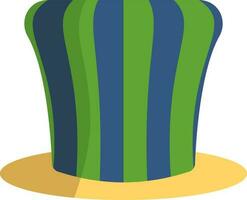 colorato a strisce superiore cappello icona nel piatto stile. vettore