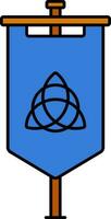 triquetra bandiera o bandiera icona nel blu e Marrone colore. vettore
