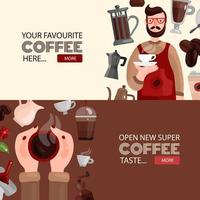 illustrazione vettoriale di banner orizzontale di produzione di caffè