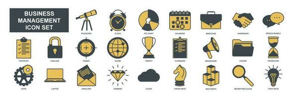 attività commerciale gestione elementi impostato icona simbolo modello per grafico e ragnatela design collezione logo vettore illustrazione
