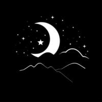 notte cielo, minimalista e semplice silhouette - vettore illustrazione
