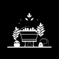 funerale - minimalista e piatto logo - vettore illustrazione