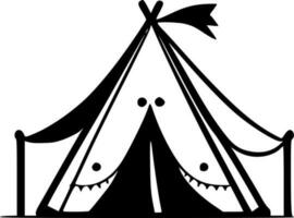 tenda, minimalista e semplice silhouette - vettore illustrazione