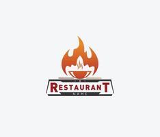 ristorante logo, fuoco, icona, fatto girare, barbecue, barbecue, pentola, logo vettori