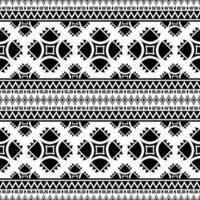 tradizionale azteco etnico tribale senza soluzione di continuità modello nel nero e bianca colore. design per tessile, tessuto, Abiti, tenda, tappeto, batik, ornamento, sfondo, sfondo, avvolgere, carta. vettore