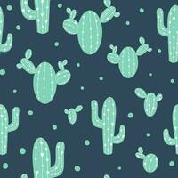 carino cactus senza soluzione di continuità modello messicano etnico classico ricamo succulento cactus latino America sfondo modello per Abiti tessile maglietta design vettore illustrazione scarabocchio verde grigio colori.