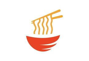 spaghetto logo modello, Cinese cibo vettore disegno, vettore illustrazione