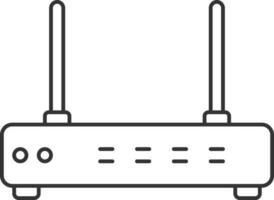 nero schema illustrazione di router icona. vettore