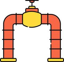 fornitura principale tubo linea arancia e giallo icona. vettore