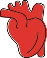 rosso illustrazione di umano cuore icona. vettore