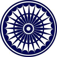 blu e bianca illustrazione di Ashoka ruota icona. vettore