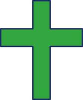 piatto stile santo attraversare verde icona o simbolo. vettore