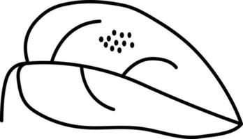 farfalla uovo foglia icona o simbolo nel nero schema. vettore