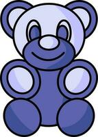 carino orsacchiotto orso icona nel blu colore. vettore