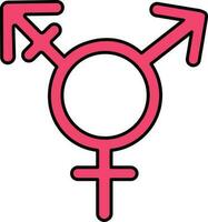 rosa transgender piatto icona nel piatto stile. vettore