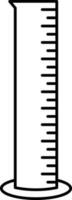 nero magro linea arte di misurazione bicchiere tubo icona. vettore