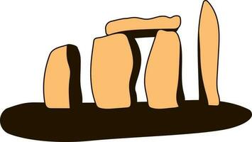 piatto stile Stonehenge icona nel arancia e Marrone colore. vettore