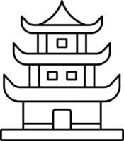 pagoda tempio icona nel nero schema. vettore