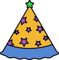 illustrazione di stella festa cappello colorato icona. vettore