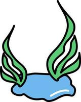 alga marina icona nel verde e blu colore. vettore