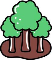 tre albero icona nel Marrone e verde colore. vettore