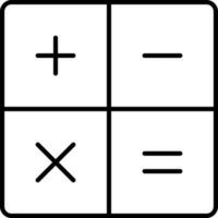 nero linea arte matematica operazioni simbolo o icona. vettore